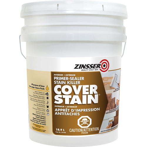Scellant d'appr&ecirc;t &agrave; base d'huile Cover Stain, 18,9 L, Seau, Blanc Nuna Depot Inc.