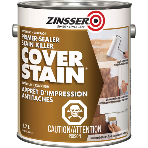 Scellant d'appr&ecirc;t &agrave; base d'huile Cover Stain, 3,7 L, Gallon, Blanc Nuna Depot Inc.