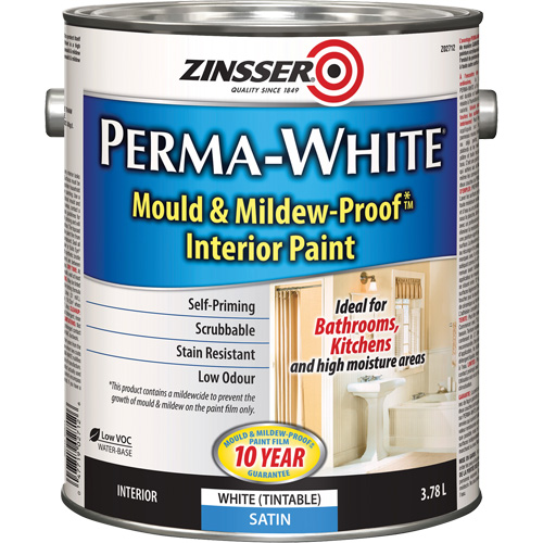 Perma-White&reg; Mold & Mildew-Proof Interior Paint, 3.78 L, Gallon, White Nuna Depot Inc.