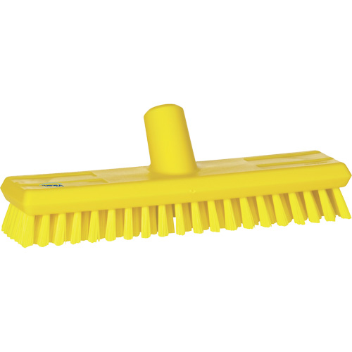 Water-Fed Deck Scrub Brush, X-Coarse Bristles, 10-3/4", Polyester, Yellow Nuna Depot Inc.