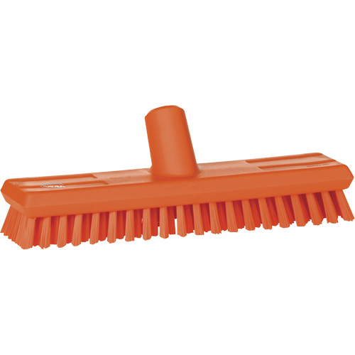 Water-Fed Deck Scrub Brush, X-Coarse Bristles, 10-3/4", Polyester, Orange Nuna Depot Inc.