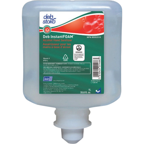 D&eacute;sinfectant pour les mains Instantfoam, 1000 ml, Recharge, 70 % alcool Nuna Depot Inc.