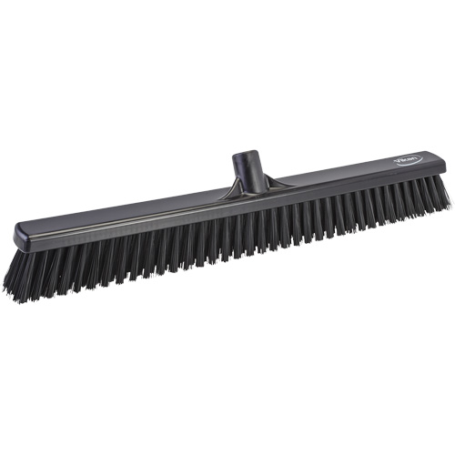 Combo Bristle Push Broom Head, Coarse/Fine Bristles, 24", Polyester, Black Nuna Depot Inc.
