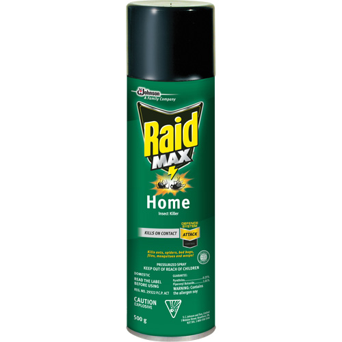 Insecticide pour insectes domestiques Raid Max, 500 g, Canette a&eacute;rosol, &agrave; base de solvant Nuna Depot Inc.