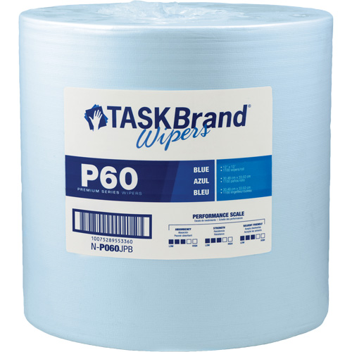 Chiffons de premi&egrave;re qualit&eacute; P60 TaskBrand, Tout usage, 13" lo x 12" la Nuna Depot Inc.