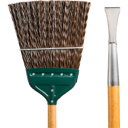 Track & Switch Broom with Heavy-Duty Forged Chisel, Wood Handle, Polypropylene Bristles, 55" L Nuna Depot Inc.