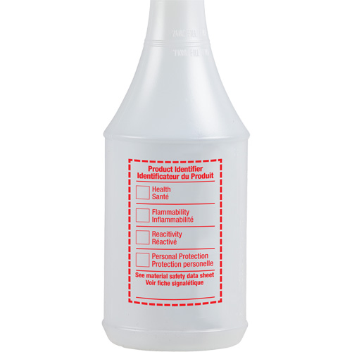 Bouteille &agrave; pulv&eacute;risateur ronde avec &eacute;tiquette SIMDUT, 24 oz Nuna Depot Inc.