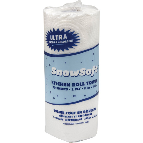 Essuie-tout pour cuisines de premi&egrave;re qualit&eacute; Snow Soft, 2 Pli, 70 Feuilles/rouleau, 8" la, 11" lo Nuna Depot Inc.