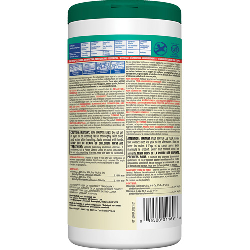 Lingettes d&eacute;sinfectantes, 75 lingettes Nuna Depot Inc.
