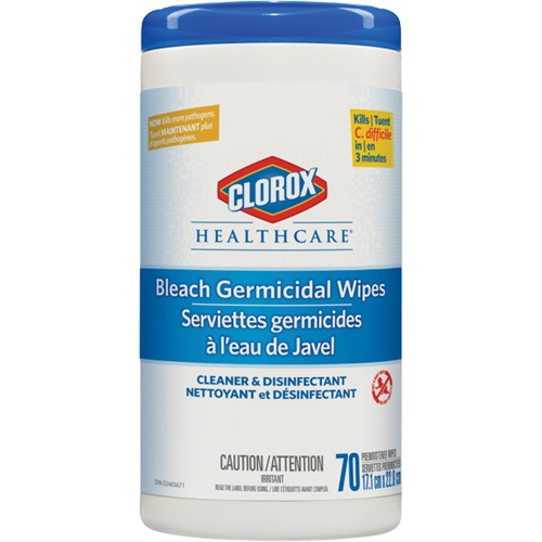 Lingettes d&eacute;sinfectantes &agrave; l'eau de Javel Healthcare, 70 lingettes Nuna Depot Inc.