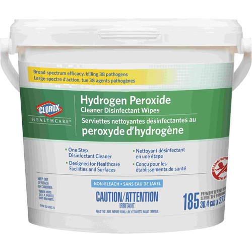 Lingettes d&eacute;sinfectantes et nettoyantes &agrave; base de peroxyde d'hydrog&egrave;ne Healthcare, 185 lingettes Nuna Depot Inc.