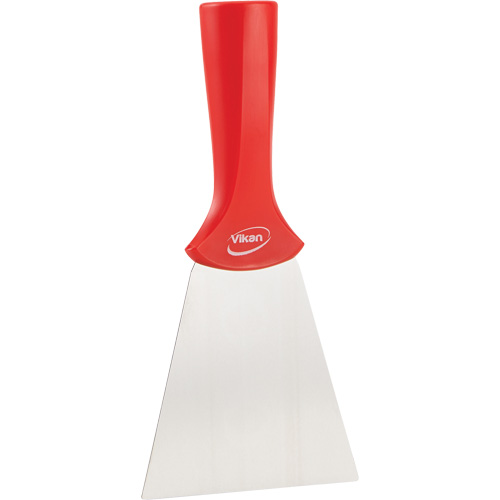 Grattoir en acier inoxydable avec poign&eacute;e montable sur manche, Rouge, 4" la x 8" lo Nuna Depot Inc.
