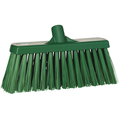 Heavy-Duty Push Broom, Stiff Bristles, 13", Polyester, Green Nuna Depot Inc.