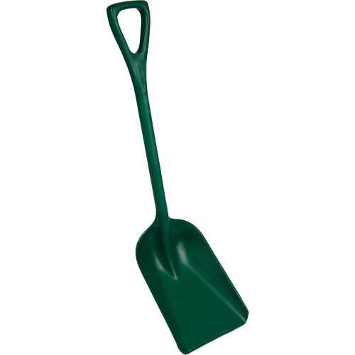 One-Piece Metal Detectable Shovel, 10" x 14" Blade, 37-1/2" Length, Plastic, Green Nuna Depot Inc.
