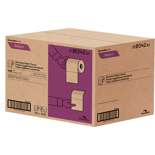 Pro Select&reg; Toilet Paper, 2 Ply, 500 Sheets/Roll, White Nuna Depot Inc.