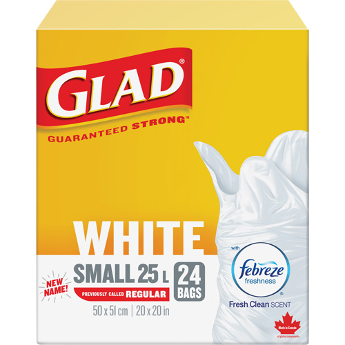Small 25L Febreze Garbage Bags, Regular, 20" W x 20" L, White Nuna Depot Inc.
