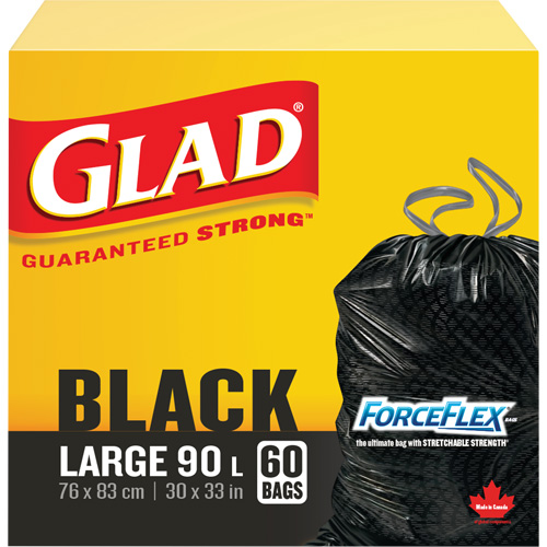 90L Garbage Bags, Regular, 30" W x 33" L, Black Nuna Depot Inc.