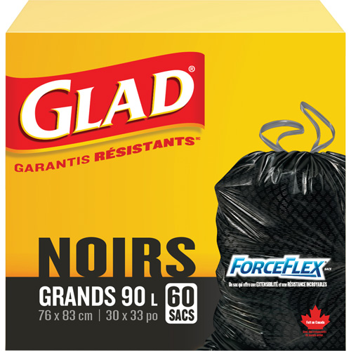 90L Garbage Bags, Regular, 30" W x 33" L, Black Nuna Depot Inc.