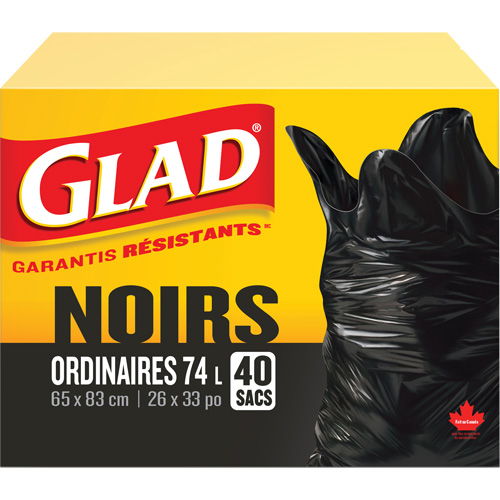 Sacs &agrave; ordures 74 L, R&eacute;gulier, 26" la x 33" lo, Noir Nuna Depot Inc.