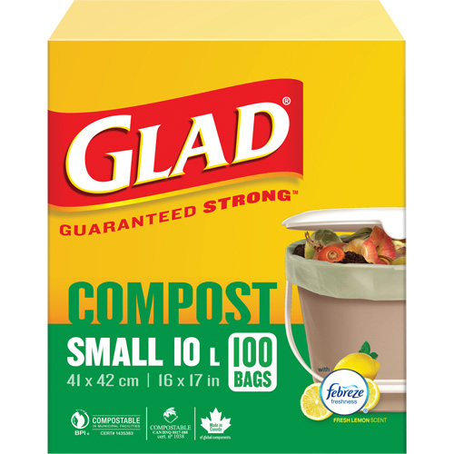 Petits sacs de compostage, R&eacute;gulier, 17" lo x 16" la, Brun, Capacit&eacute; de 10 L (3 gal.) Nuna Depot Inc.