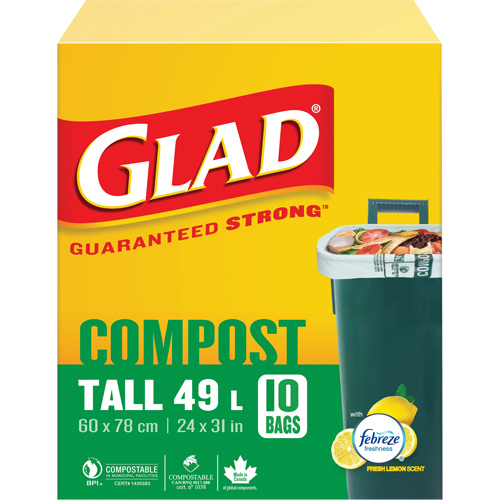 Sacs de compostage hauts, R&eacute;gulier, 31" lo x 24" la, Brun, Capacit&eacute; de 49 L (13 gal.) Nuna Depot Inc.