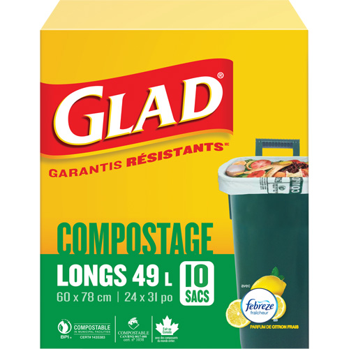 Sacs de compostage hauts, R&eacute;gulier, 31" lo x 24" la, Brun, Capacit&eacute; de 49 L (13 gal.) Nuna Depot Inc.