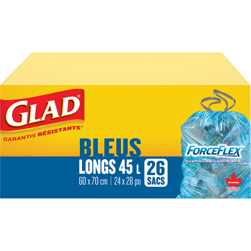 45L Recycling Bags, Regular, 24" W x 28" L, Blue Nuna Depot Inc.
