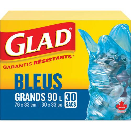 45L Recycling Bags, Regular, 30" W x 33" L, Blue Nuna Depot Inc.