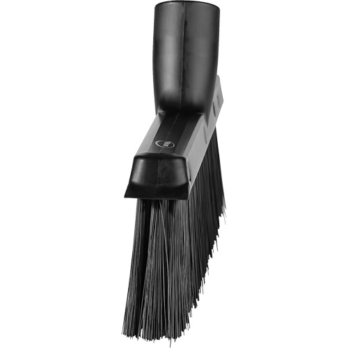 Dustpan Broom with Angled Thread, Medium Bristles, 10", Polyester, Black Nuna Depot Inc.