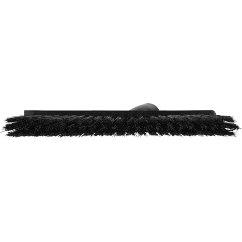 Dustpan Broom with Angled Thread, Medium Bristles, 10", Polyester, Black Nuna Depot Inc.