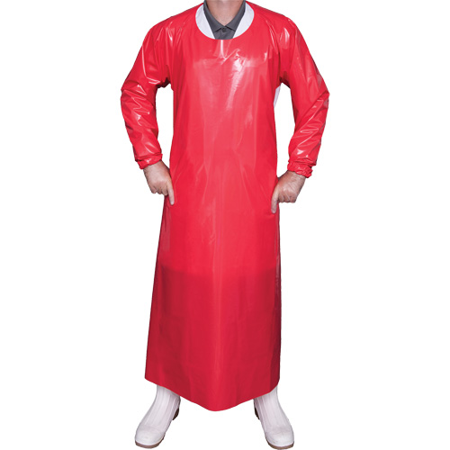 Top Dog 6 Mil. Gown, Large, Red, Polyurethane Nuna Depot Inc.