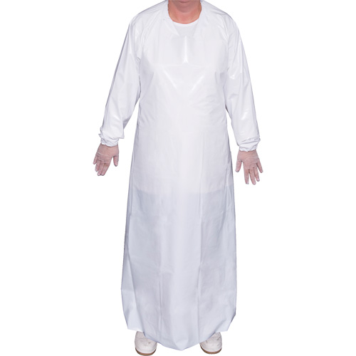 Top Dog 6 Mil. Gown, Large, White, Polyurethane Nuna Depot Inc.