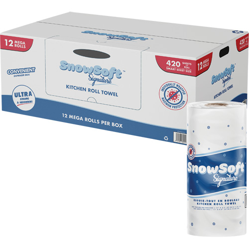 Rouleau dessuie-tout de cuisine Signature de Snow Soft, 2 Pli, 420 Feuilles/rouleau, 4,5" la, 11" lo Nuna Depot Inc.