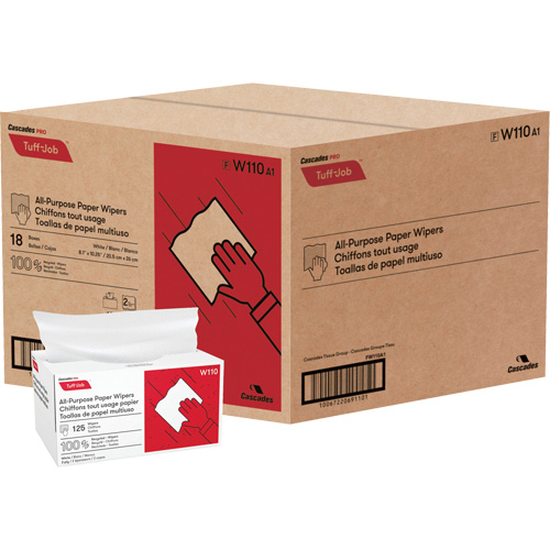 Essuie-tout en papier surgissant &agrave; pli simple Pro Tuff-Job, Tout usage, 10-1/4" lo x 8" la Nuna Depot Inc.