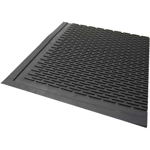 Tapis dext&eacute;rieur, Caoutchouc, Grattoir Type, Motif Plein, 3' x 5', Noir Nuna Depot Inc.