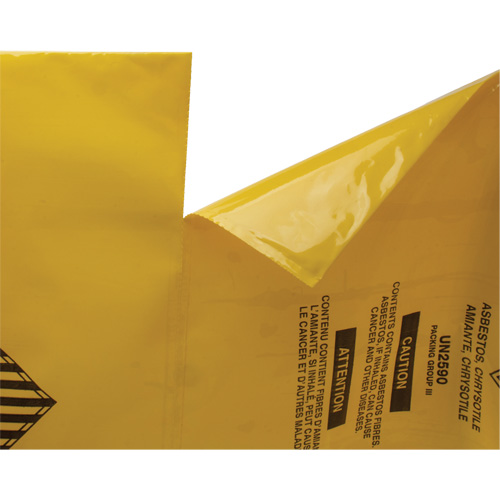 Doublures pour d&eacute;chets dangereux, Amiante, 40" lo x 26" la, 3 mils Nuna Depot Inc.