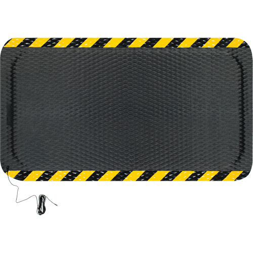 Tapis conductible Hog Heaven, 3' la x 5' lo, 5/8" &eacute;paisseur, Noir/Jaune, Nitrile Nuna Depot Inc.