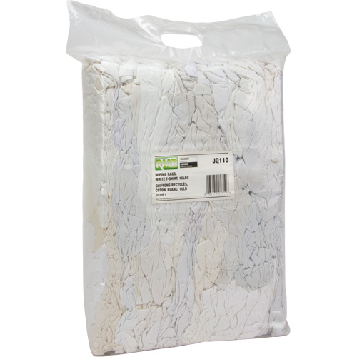 Chiffons fabriqu&eacute;s &agrave; partir de mat&eacute;riaux recycl&eacute;s, Coton, Blanc, 10 lb Nuna Depot Inc.