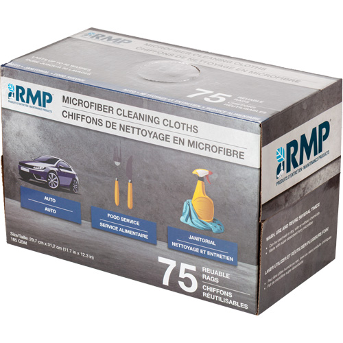 Chiffons lavables pour le nettoyage, Microfibre, Blanc Nuna Depot Inc.