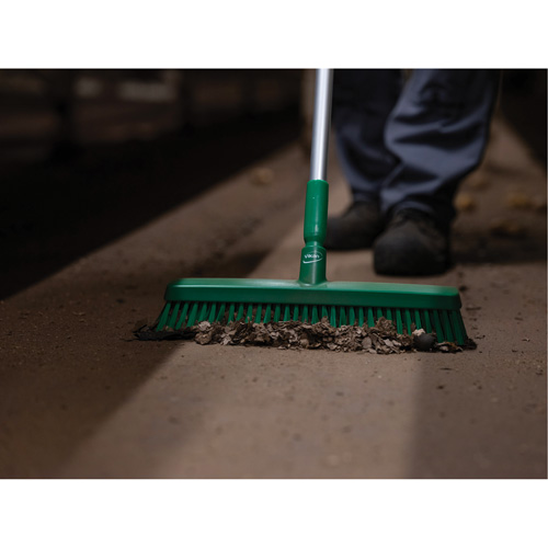 Push Broom Head, Fine/Stiff Bristles, 16-1/2", Polyester/Polypropylene, Green Nuna Depot Inc.