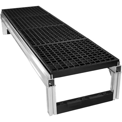 FOUNDATION Open Drainage Modular Aluminum Work Platform Kit, 18" W x 72" D, 400 lbs. Capacity, All-Welded Nuna Depot Inc.