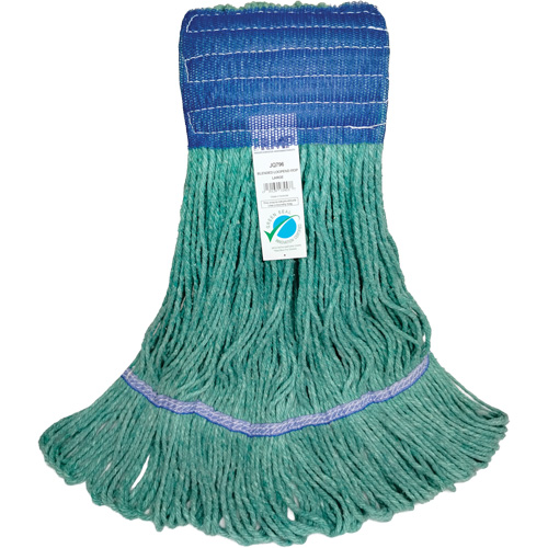 Wide-Band Mop Head, Antimicrobial/Floor Finishing/Specialty, Cotton/Rayon/Synthetic, Loop Style Nuna Depot Inc.
