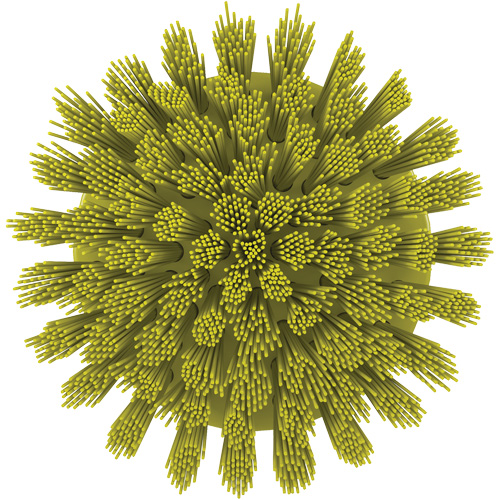 HyDrive Round Drill Brush, Extra Stiff Bristles, 3-1/10" Long, Yellow Nuna Depot Inc.