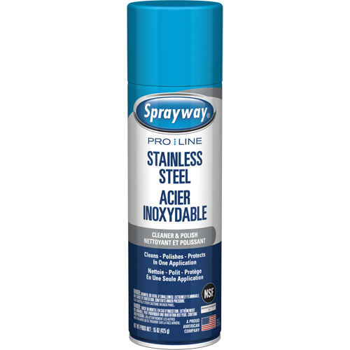 Nettoyant & polis pour acier inoxydable Pro Line, 15 oz, Canette a&eacute;rosol Nuna Depot Inc.