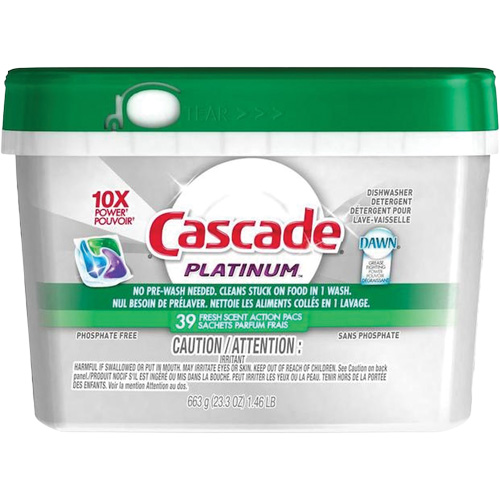 Platinum ActionPacs Dishwasher Detergent, Pods, 663 g, Fresh Nuna Depot Inc.