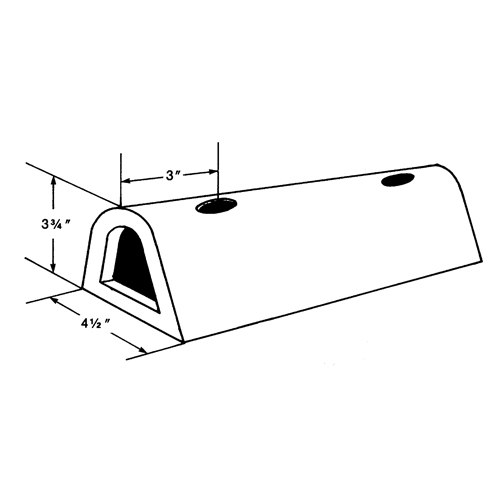 Extruded Rubber Dock Fenders, Rubber, 4-1/2" W x 12" L x 3-3/4" D Nuna Depot Inc.