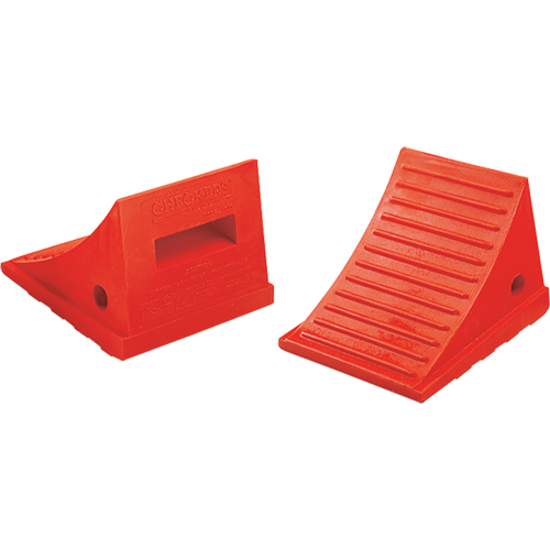General Purpose Wheel Chocks, Polyurethane, Orange, 7-1/2" W x 8-1/2" D x 6-1/4" H Nuna Depot Inc.