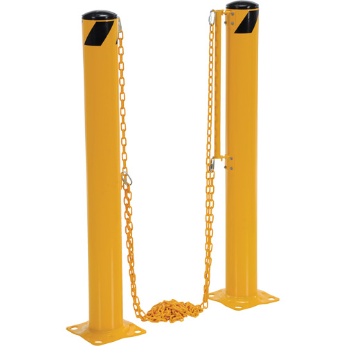 Syst&egrave;me de bornes de protection et chaînes pour quai, Acier, 42" h x 6-5/8" la, Jaune Nuna Depot Inc.