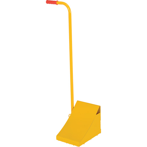 Cale de roue avec poign&eacute;e ergonomique, Acier, Jaune, 8" la x 10-3/4" p x 9-1/8" h Nuna Depot Inc.