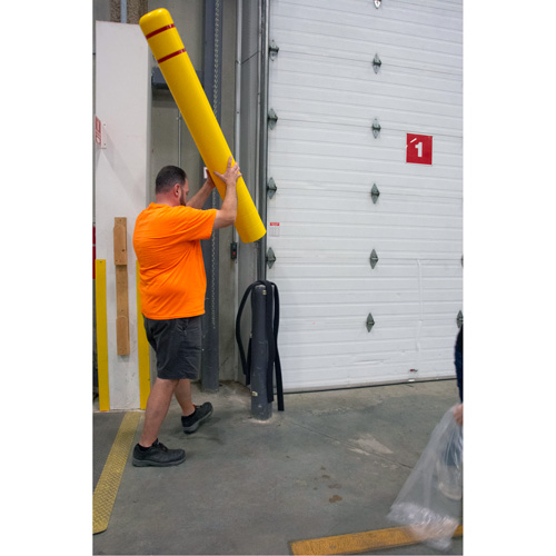 Polyethylene Bollard Cover, 6-5/8" Dia. x 60" L, Red/Yellow Nuna Depot Inc.